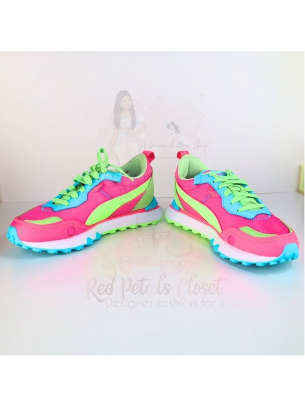 NIB Puma Women's Rider Fv Brighter Days Low Top Sneakers Pink Size 6 - Picture 6 of 11